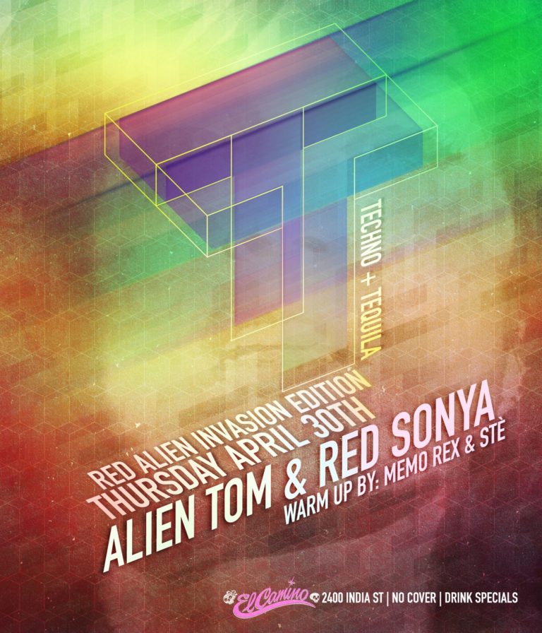 Red Alien Invasion Techno And Tequila